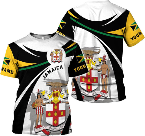 Ligthuy Personalized Jamaica Shirt 3D, Custom Jamaica Flag Lion Shirt for Men and Women, Jamaican Pride T-Shirt Unisex