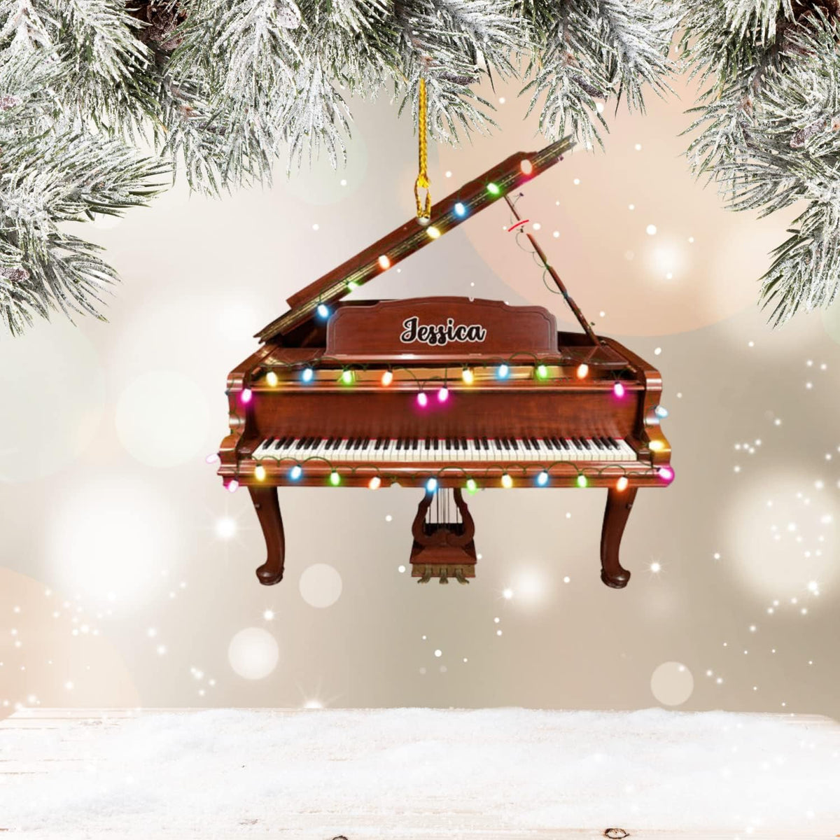 Personalized Piano Ornament, Custom Piano Ornament Piano Christmas Ornament 2024, Music Instrument Player Keyboard Ornament Decor, Gift for Piano Lover, Music Lovers