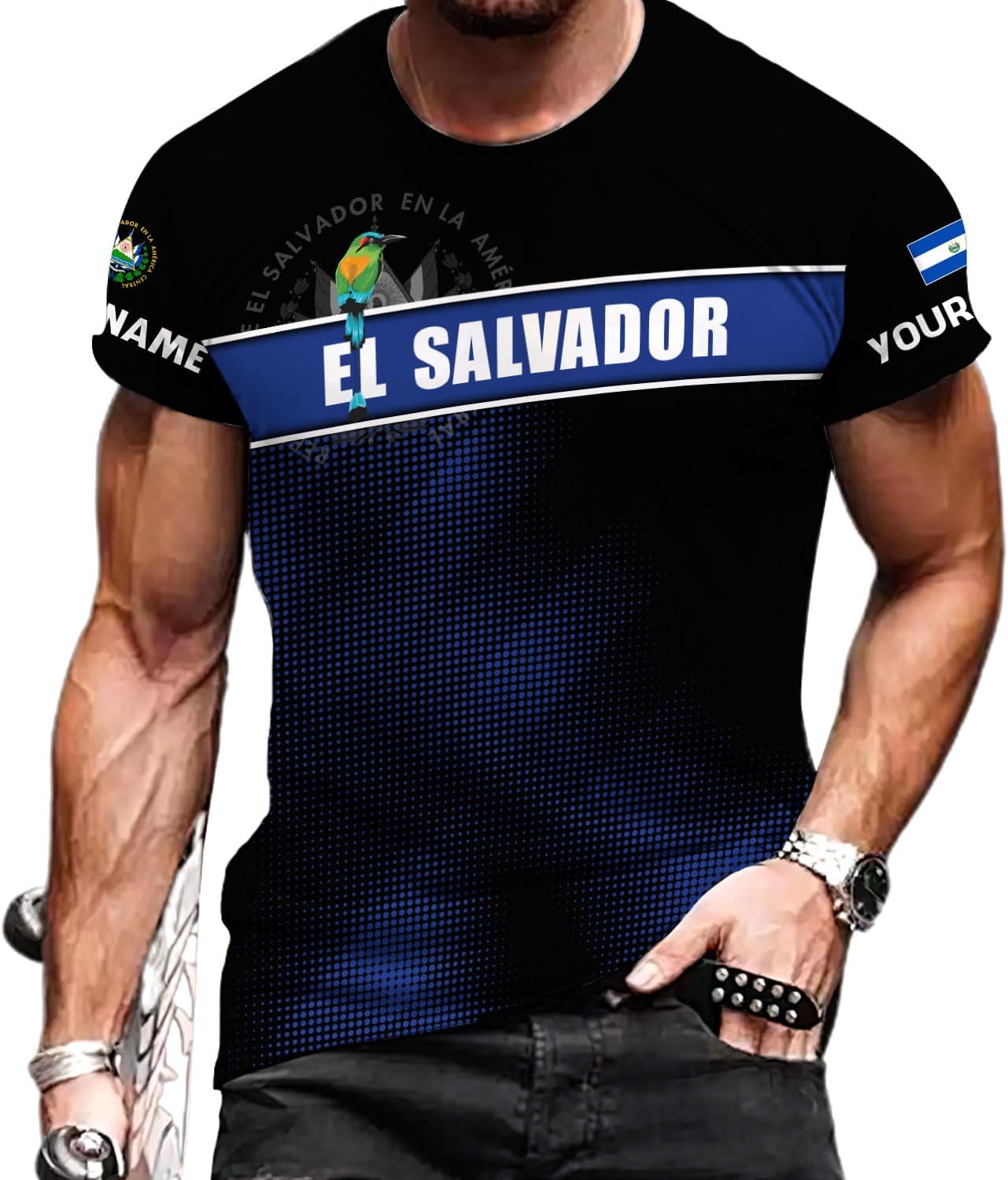 Custom Name El Salvador Shirt Personalized 3D Camisas De El Salvador Flag Shirts for Men Women Salvadoran Jersey Pride Gift