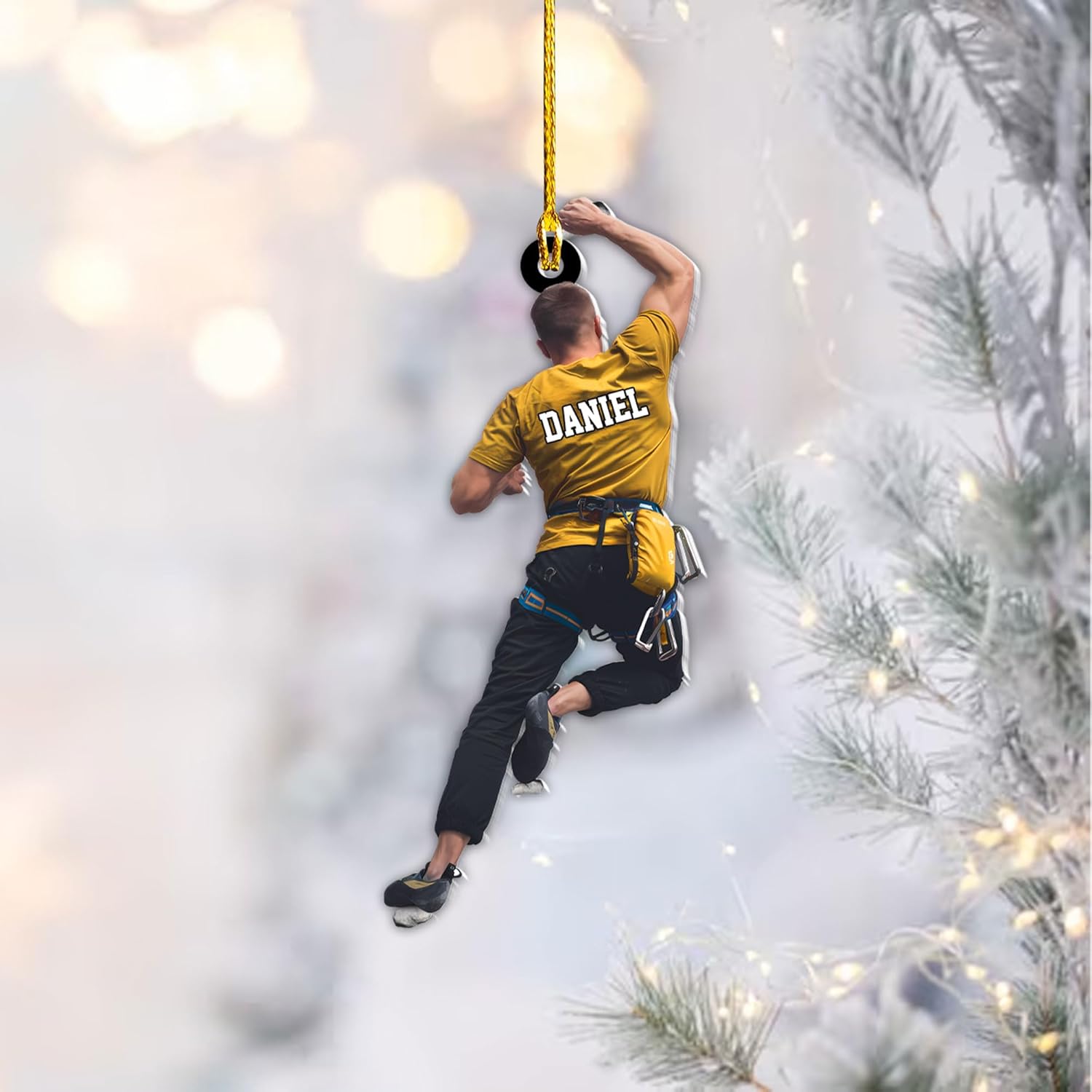 Artparel Personalized Climbing Ornaments Rock Climbing Christmas Ornament Rock Climber Ornaments Climber Lover Mountaineer Ornament Gift for Men Women Gift for Climber (CLB11)