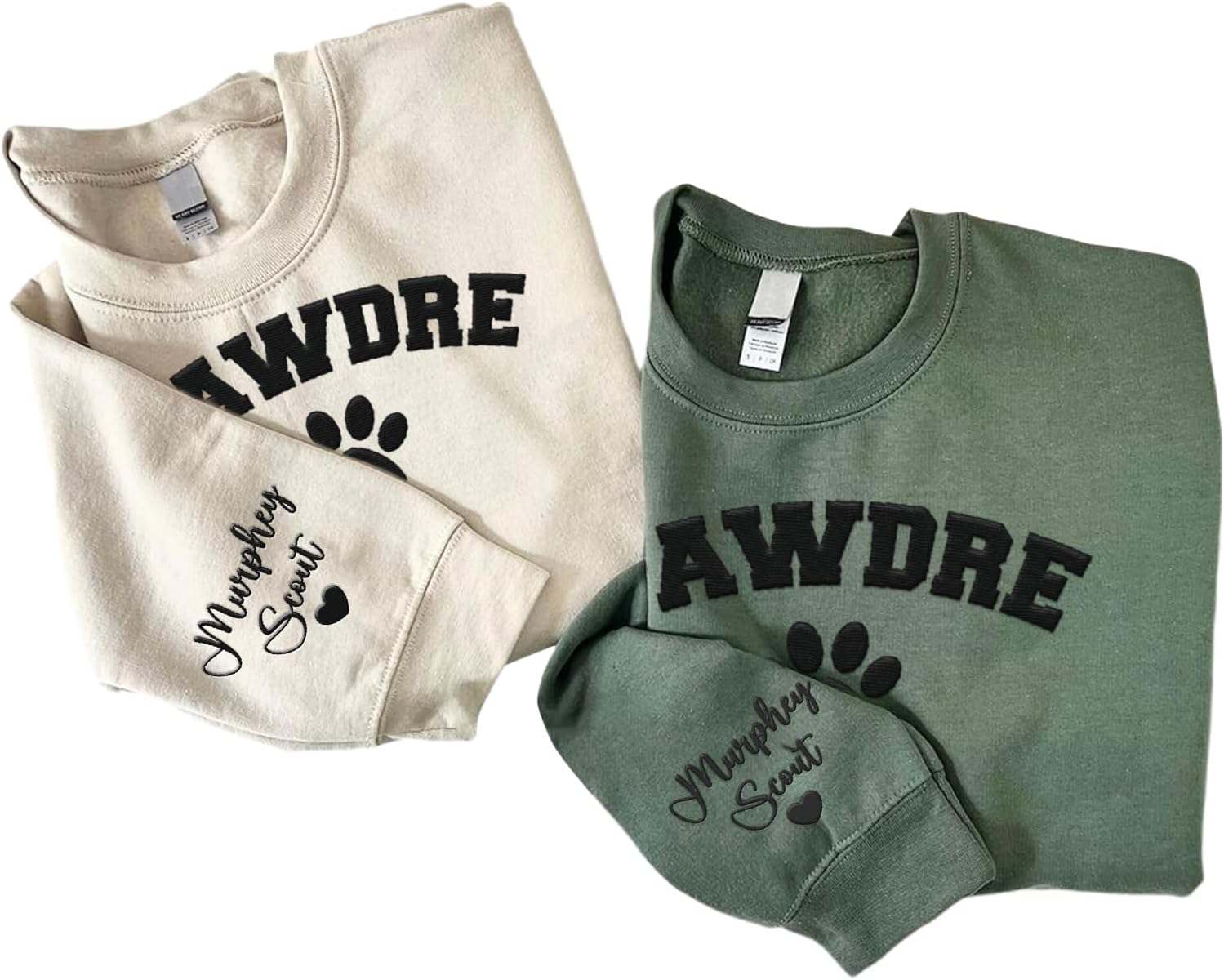 Personalized Embroidered Crewneck Sweatshirt, Custom Dog Dad Shirt, Proud Dog Dad Gift for Men (Cotton + Polyester, SS49)