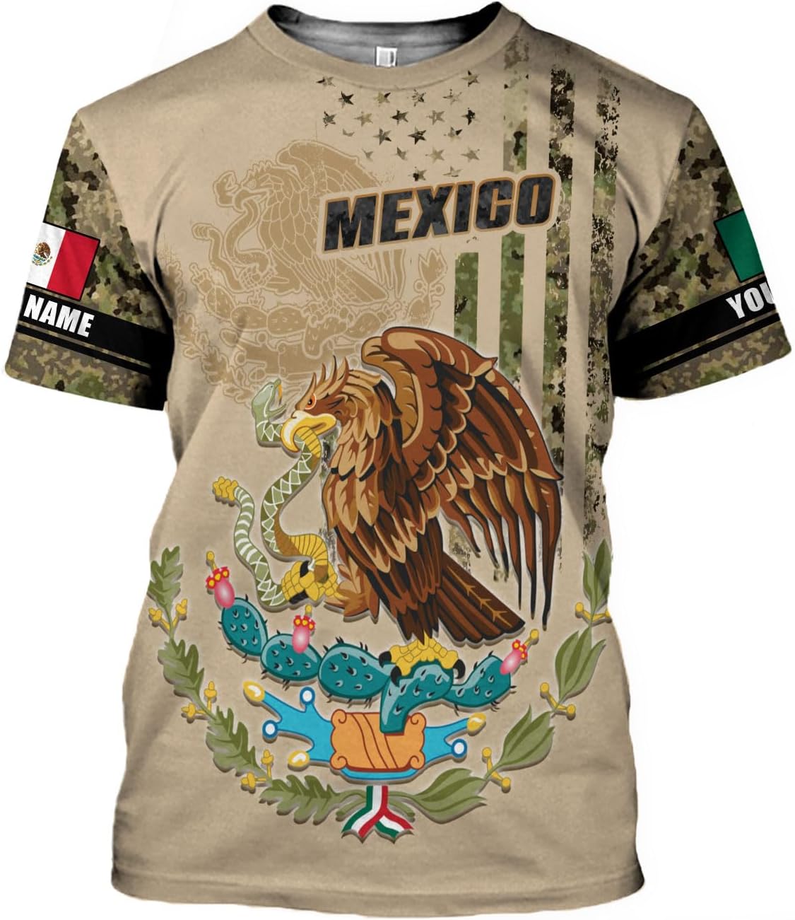 Personalized Mexico Shirts, Camisas De Mexico, Mexico Shirts for Men, Mexican Flag Jersey Shirt Mexico 3D Shirt (Style 5)