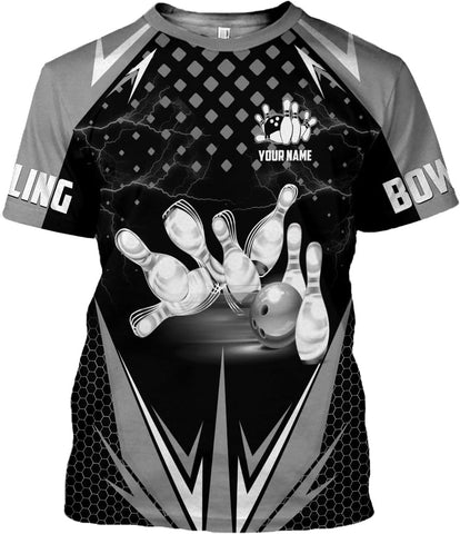 MoonArt Personalized Name Bowling Shirts for Men and Women 3D, Bowling Shirts for Team Bowling, Bowling Shirts Gift