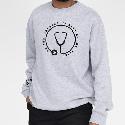 Leeprints Personalized Embroiderd Veterinary Medicine Sweatshirt - Vet Tech Sweater, Veterinarian Gift, Vet Med Staff Gifts