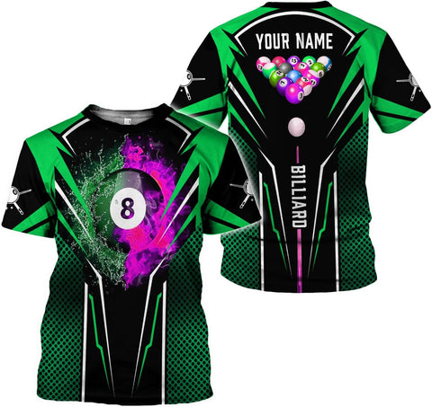 Parvii Personalized Billiards Shirt for Men, 8 Ball Pool Shirt, Billiards Gift