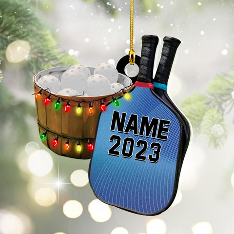 mostprints Personalized Pickleball Ornament 2023, Pickleball Paddles, Pickle Baller Sport Gifts Pickleball Ornament Christmas Tree Pickleball Decorations for Pickleball Lovers (PB1)