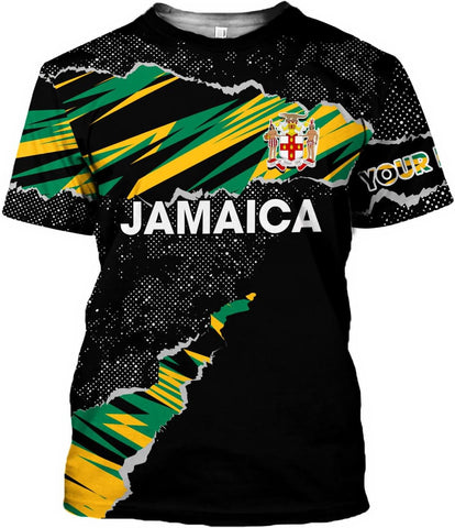 Personalized Jamaica Shirt Custom Jamaica Flag Lion Shirt for Men and Women, Jamaican Pride T-Shirt, Jamaica Tshirt Jamaicana