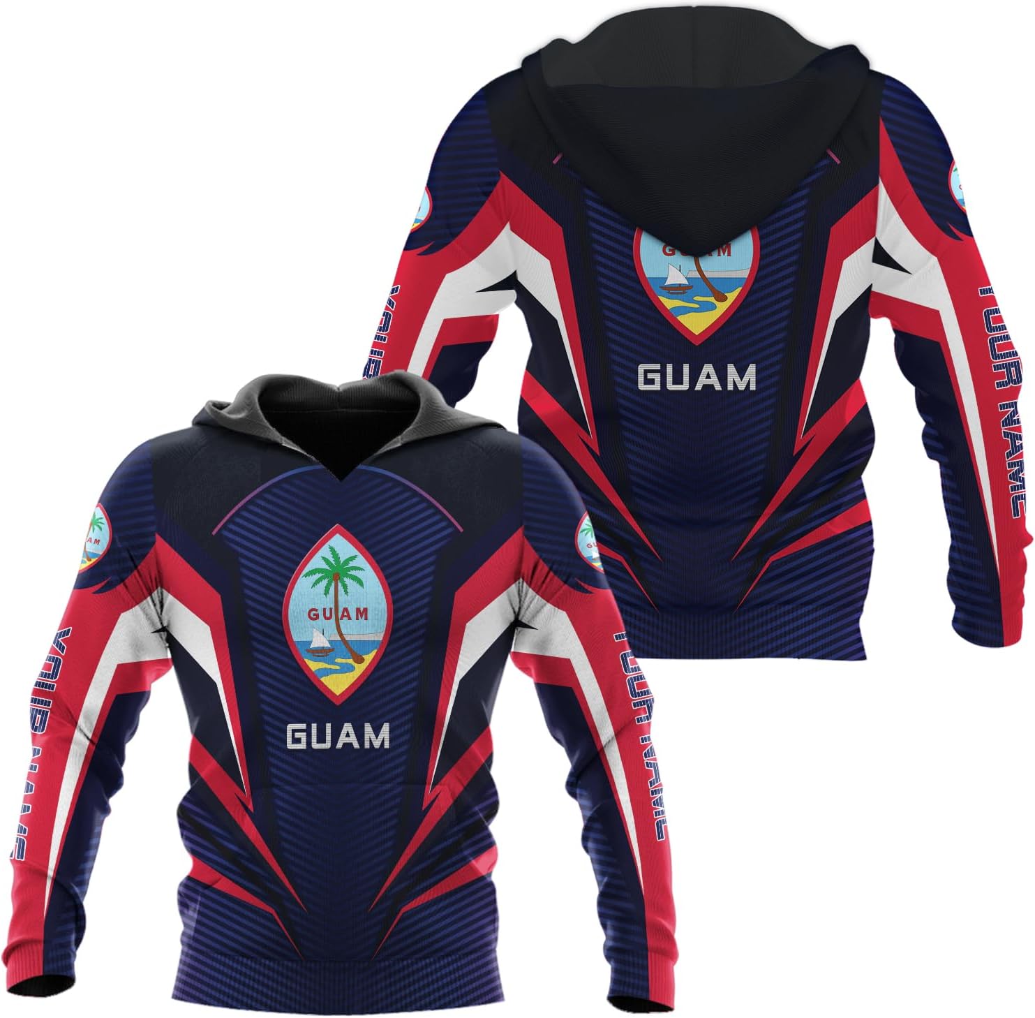 Vybonz Personalized Guam Hoodie - Guahan Pride Zip Hoodie for Men & Women