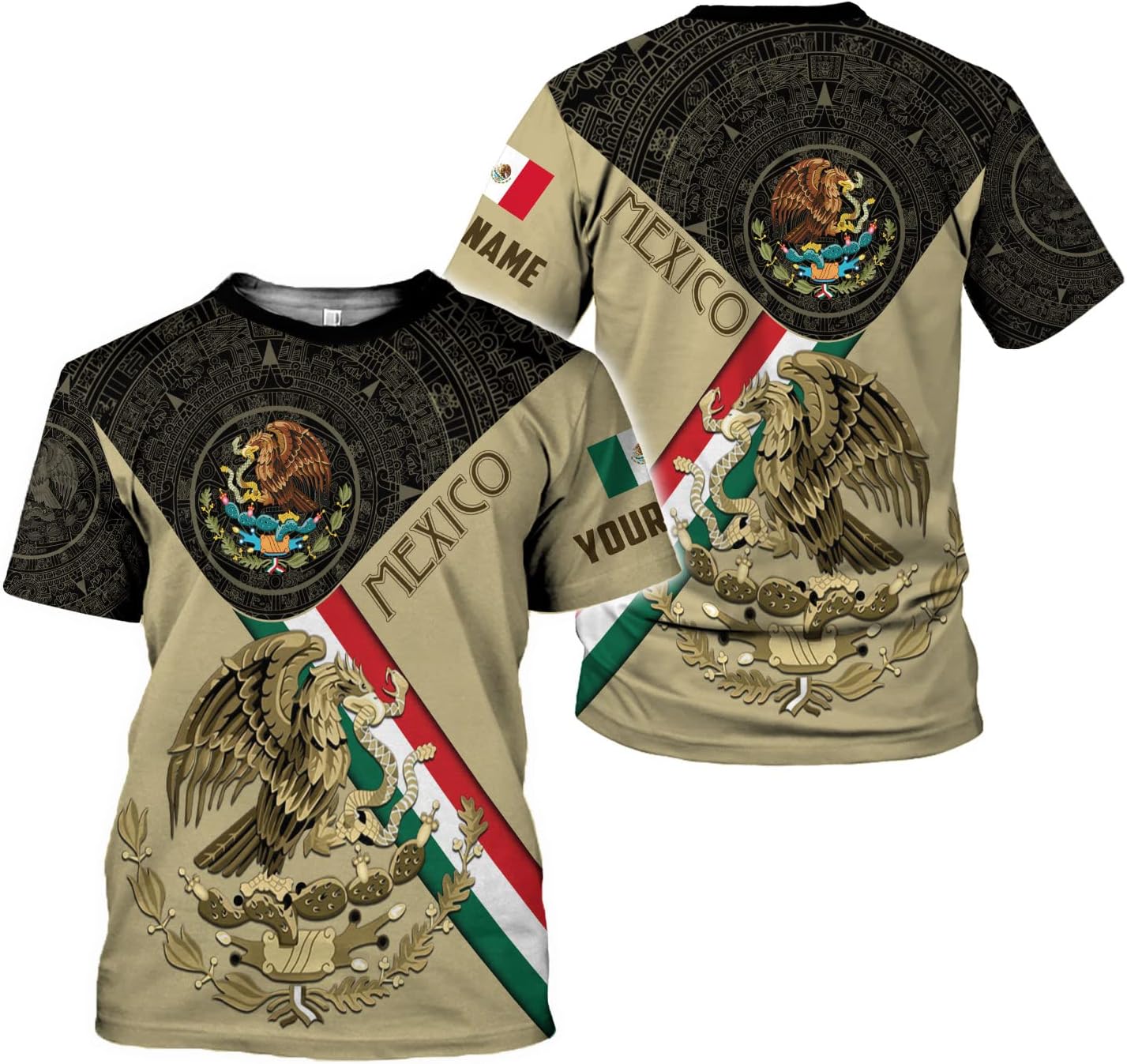 Personalized Name Mexican Shirts for Men, Customized Mexico Shirts for Men, Mexico Shirts for Women Mexico Shirt Eagle Flag