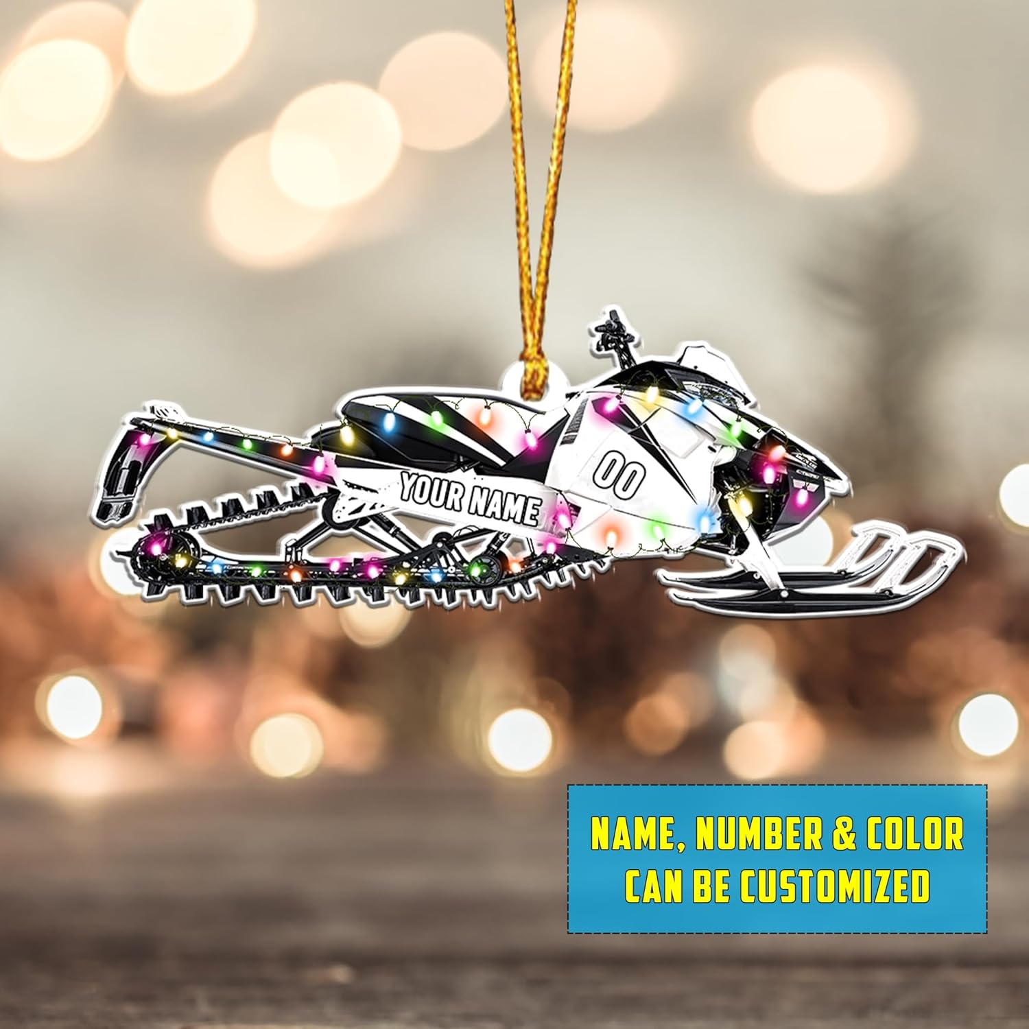 RoyalBro Personalized Snowmobile Ornament Snowmobile Gear Shoes Christmas Ornament for Snowmobile Lovers, Snowmobile Christmas Ornament Gift for Snowmobile Lovers (Style 3)