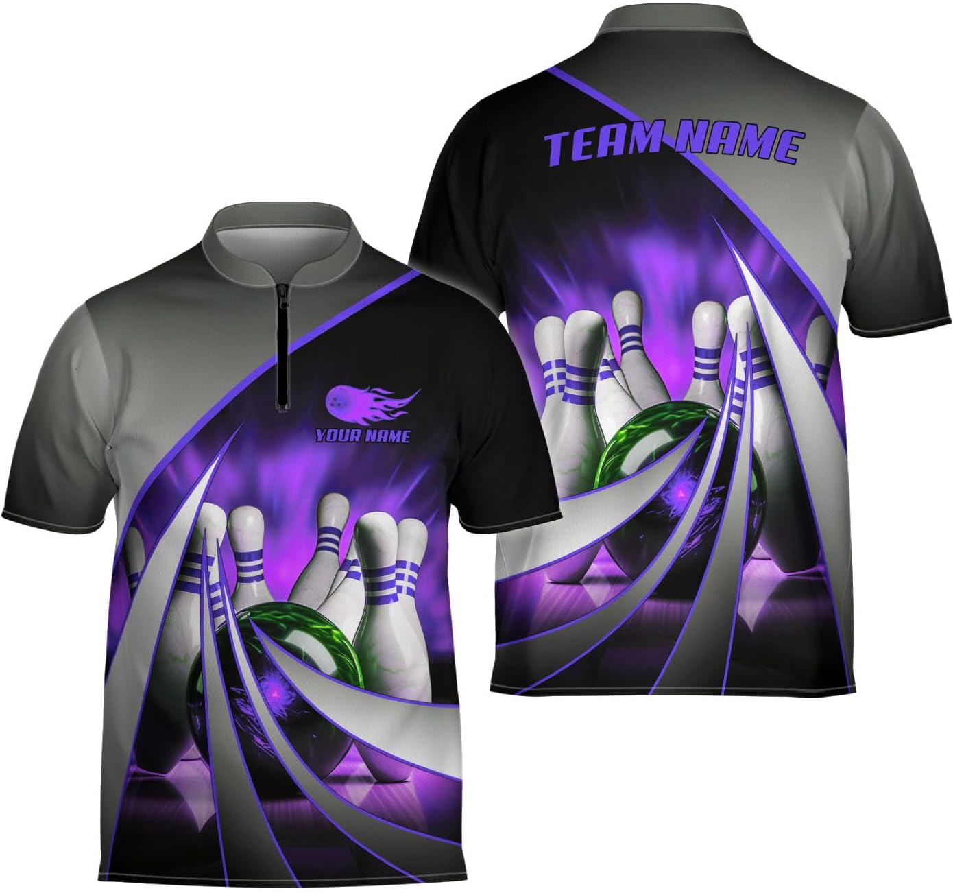 Ligthuy Personalized Bowling Jersey 3D, Bowling Shirts for Team, Bowling Shirt Unisex for Men Women, Bowling Shirts for Men