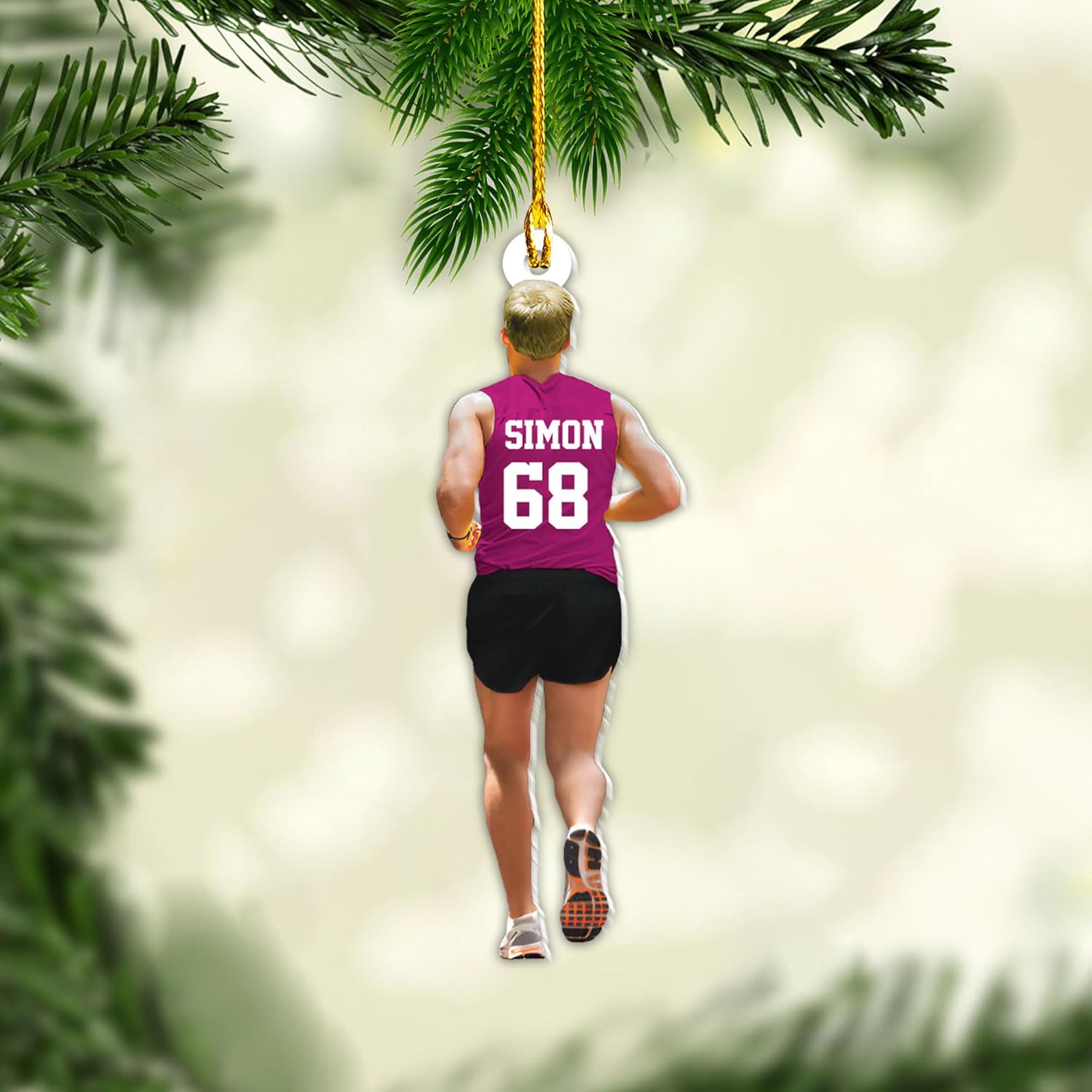 AOVL Personalized Running Christmas Ornament Gift for Runner Running Man Women Runner Gifts Girl Runner Gift Marathon Christmas Runner Ornament Runner Gift Xmas Ornament (Running 5)