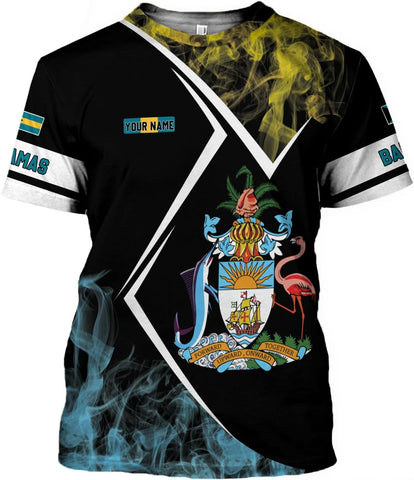 Personalized Bahamas Shirt 3D Custom Bahamas Flag Shirt for Men and Women Bahamas Pride Shirt