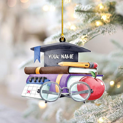 MAPrints Teacher Ornaments Christmas 2024, Teacher Appreciation Gifts for Women, Teacher Acrylic 2D Flat Ornaments, Thank You Appreciation Ornaments, Keepsake Gifts for Teacher (TC 1)