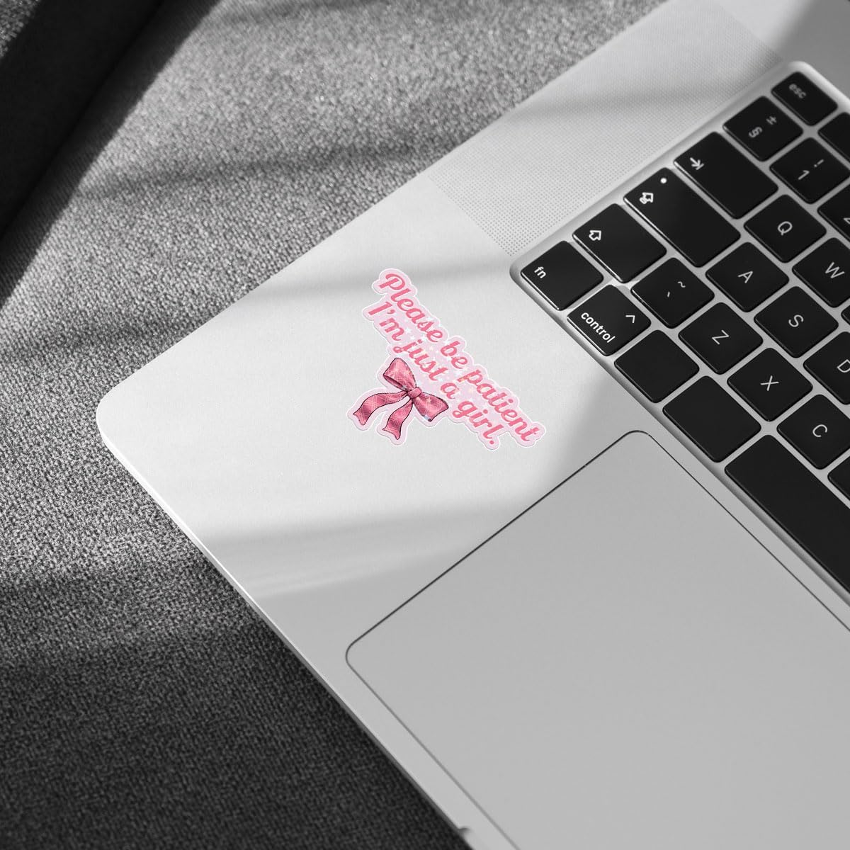 3 Pcs Please Be Patient I'm Just A Girl Sticker, Funny Meme Quote Coquette Pink Bow Stickers Gift Decorations for Helmet Water Bottle Laptop Tumbler Phone Case Cars 3"x3"