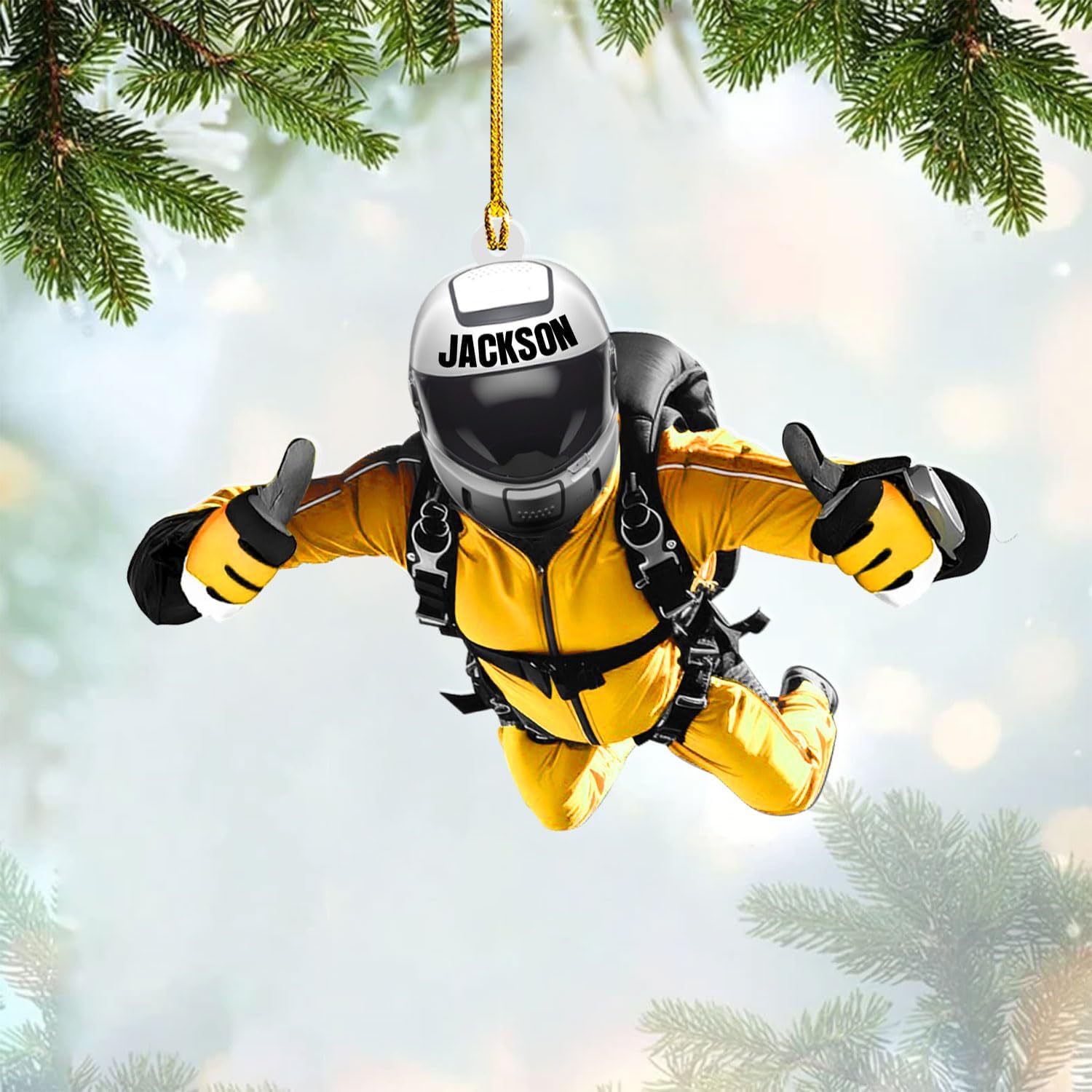Artparel Custom Skydiving Ornaments 2024 Skydiving Christmas Decorations Skydiver Ornament Skydiving Player for Skydiving Lover Skydiving Ornament for Xmas (SDV4)