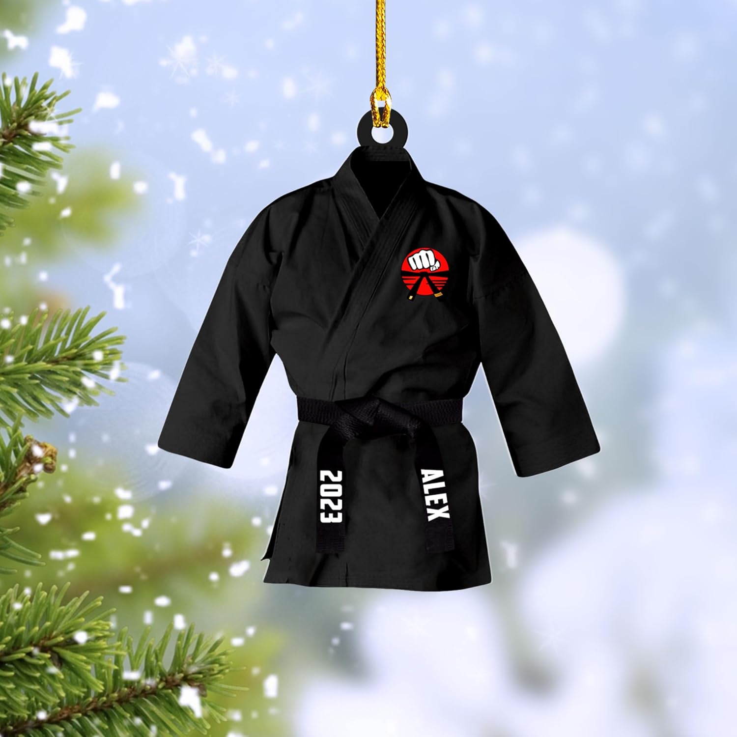 Artparel Personalized Karate Ornament Karate Uniform Ornaments Gifts for Karate Lovers Karate Gift Christmas Ornament 2024 Taekwondo Ornament Jiu Jitsu Ornament Gift for Karate (Karate 5)