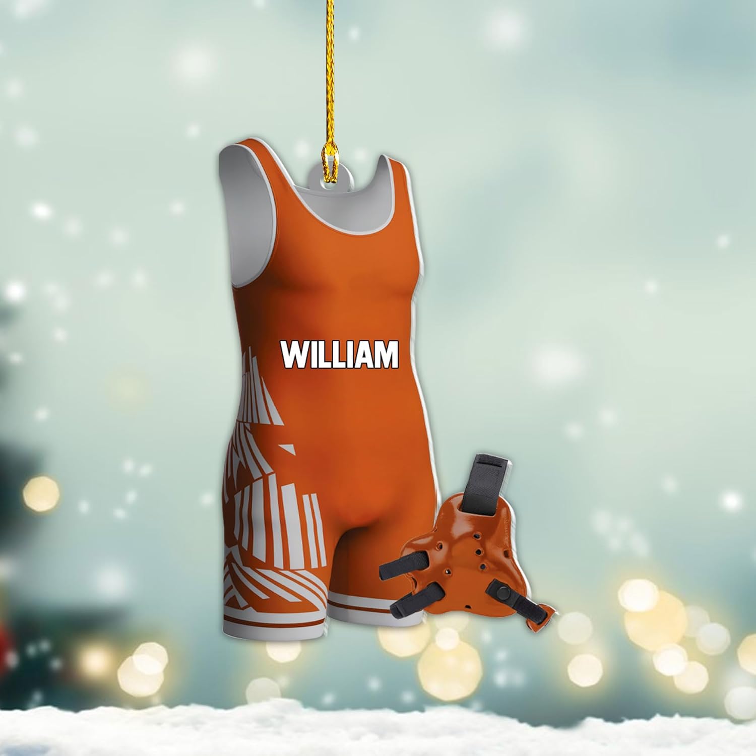 Artparel Personalized Wrestling Ornament Wrestling Helmet Ornaments Wrestling Christmas Ornament Gift for Wrestling Player Wrestling Christmas Tree Ornaments for Boys or Girls (WL10)