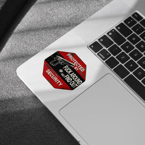 3 Pcs Fuck Around and Find Out Sticker, Protected by Fuck Around and Find Out Security Sign, FAFO Sticker, FAFO Security Sign- Vinyl Sticker 3 Inches for Water Bottles Laptop Phone Car Window Helmet