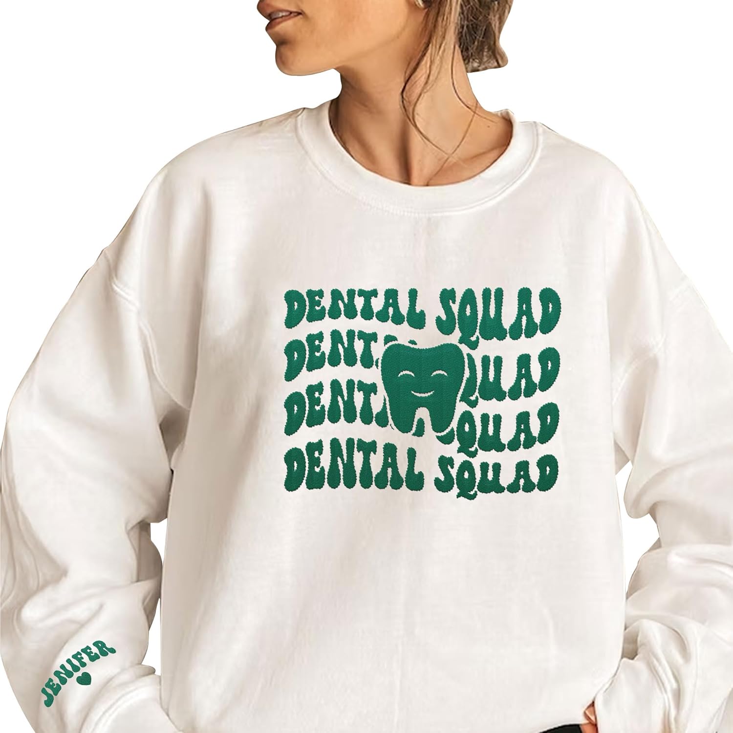 Leeprints Personalized Embroidered Sweater, Dental Assistant & Hygienist Gift, Nurse Hoodie