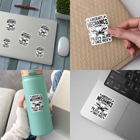 3Pcs Aircraft Mechanic Keep Pilots Alive Since 1903 Sticker Funny Pilots Sticker Aircraft Mechanics Gifts Aircraft Mechanic Tool Stickers Decal for Laptop Water Bottle Phone Car Hard Hat 3"