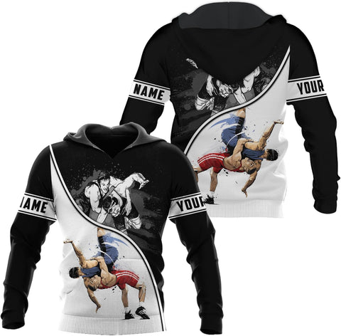 MAPrints Personalized Name Wrestling Shirt 3D All Over Print, Wrestle T-Shirt, Funny Free Hug Wrestling T-Shirt for Men S-5XL