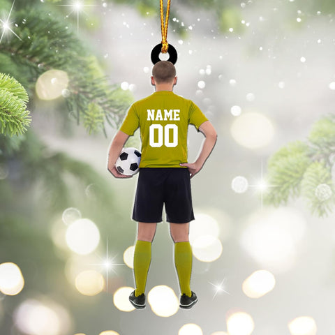 mostprints Personalized Soccer Christmas Ornament, Soccer Ornament for Boys, Soccer Team Ornaments, Gifts for The Soccer Player, Soccer Player Ornament, Soccer Gift Tree Hanging (SC15)