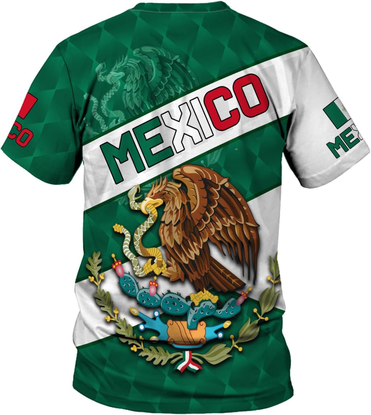 Mostefy Personalized Name Mexican Shirts 3D Customized Mexico Shirt US Flag, Mexican Shirts for Women Unisex
