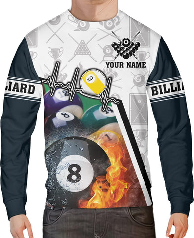 Pretyprints Personalized 3D Billiard Shirt Custom Name Men Women Team Apparel Pool 8 Ball Flag Tshirt Billiards Shirts Gift