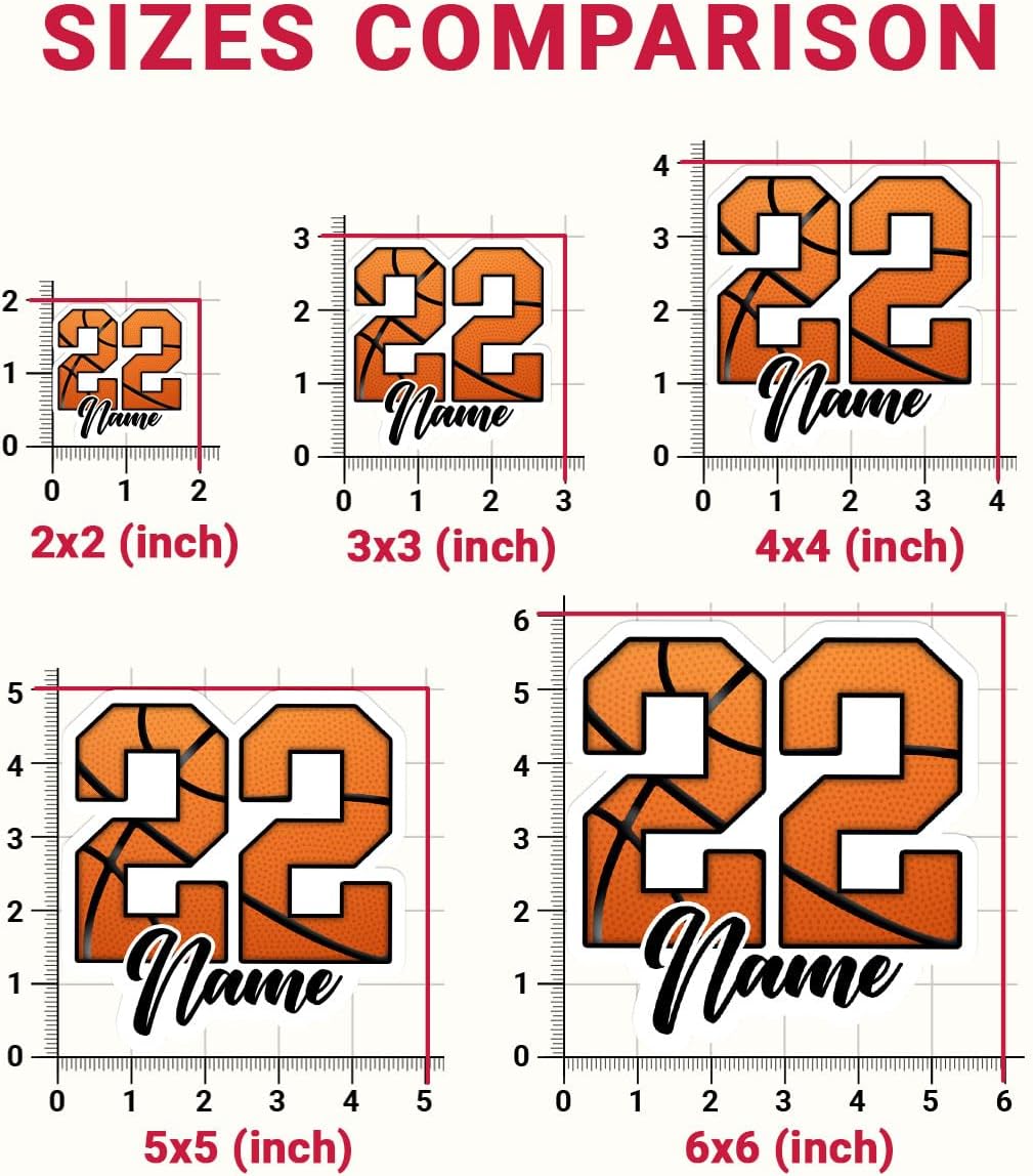 Personalized Basketball Sticker Custom Basketball Stickers for Boys Girl Sport Gift Basketballs Name Number Vinyl Stickers Player Team Decal for Laptop Water Bottles Toolbox Phone Car (Bkb4)