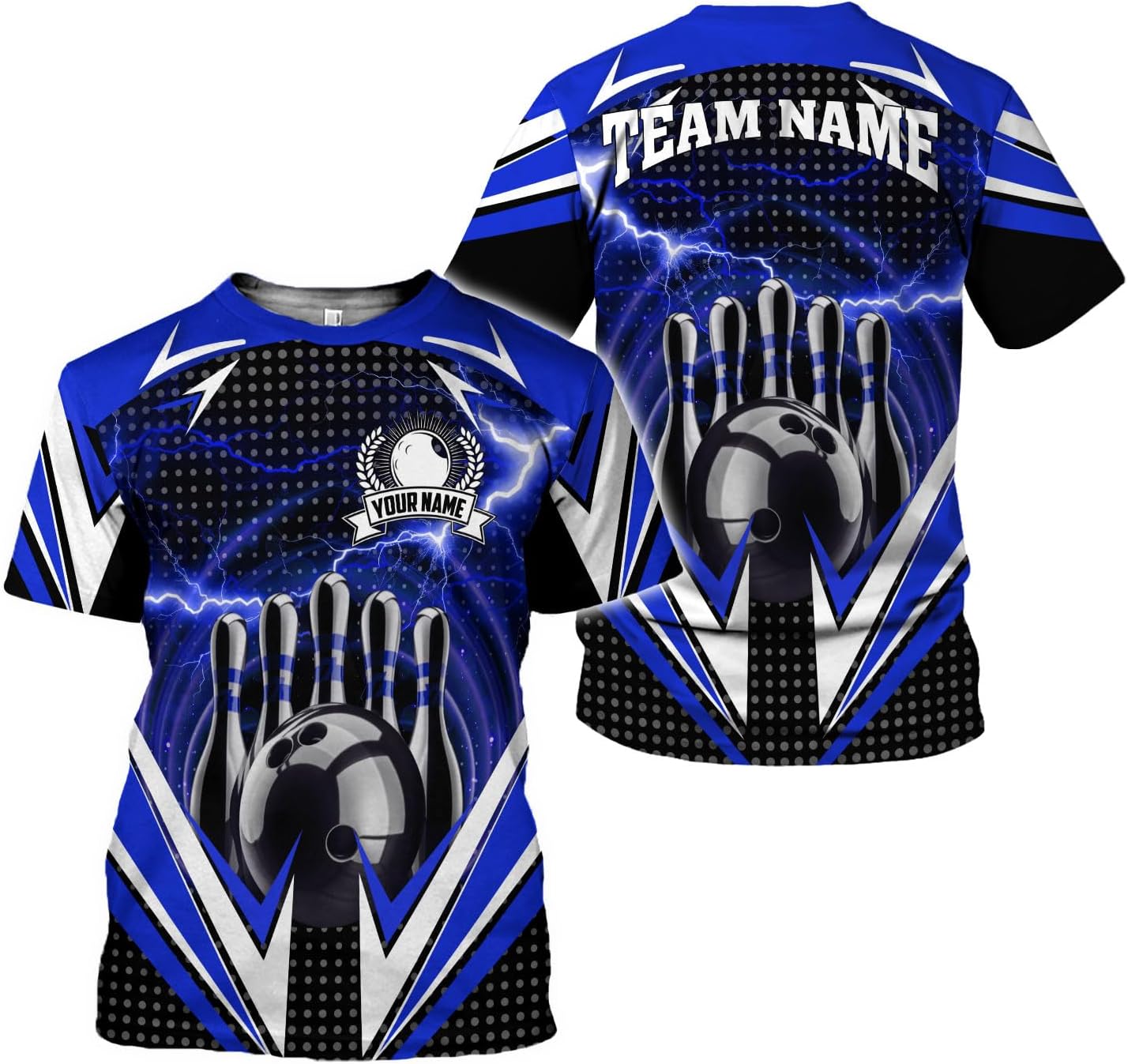 Rivelus Personalized Name Bowling Shirts for Men and Women 3D, Bowling Shirts for Team Bowling, Bowling Shirts Gift