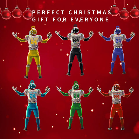 Piratify Personalized Name Football Ornaments 2024, Customized Football Christmas Ornaments Wood, Acrylic Ornament Christmas Tree Hanging Ornament Pine Tree Decorations for Football Team