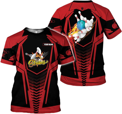 Rivelus Personalized Name Bowling Shirts for Men and Women 3D, Bowling Shirts for Team Bowling, Bowling Shirts Gift