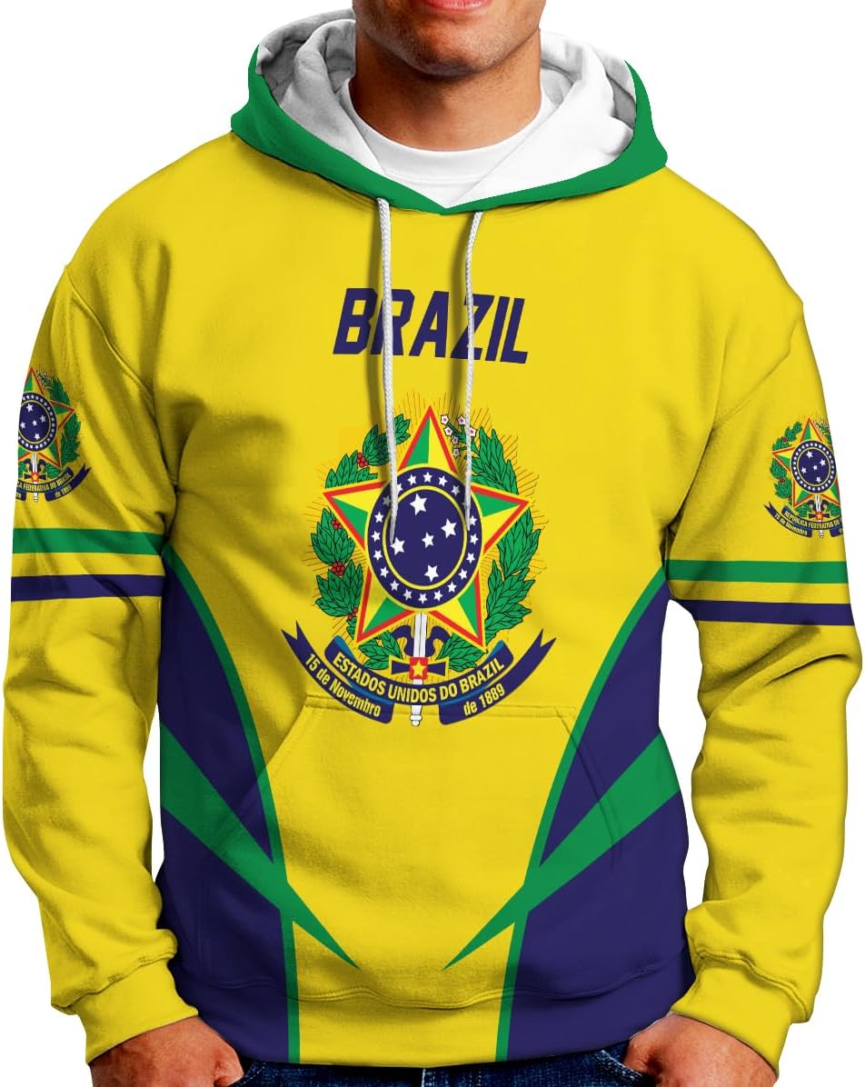 Personalized Brazil Brazilian Flag Brasil Bandera Bandeira T-Shirt Brazil Football Soccer 3D Shirts Gift for Men Women