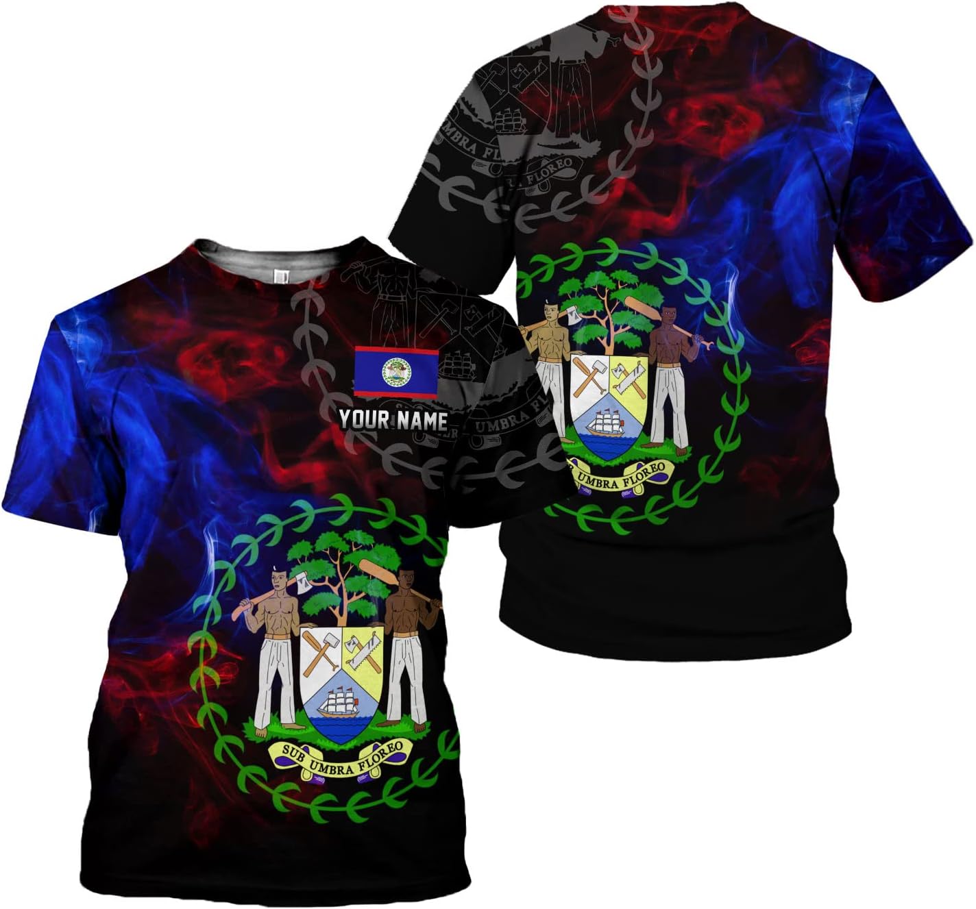 Personalized Belize Shirt for Men and Women, Coat of Arms of Belize Flag Flag Shirt, Belizean Country Flag Gift