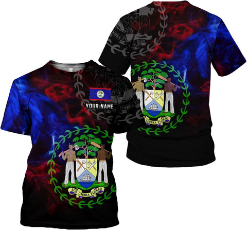 Personalized Belize Shirt for Men and Women, Coat of Arms of Belize Flag Flag Shirt, Belizean Country Flag Gift