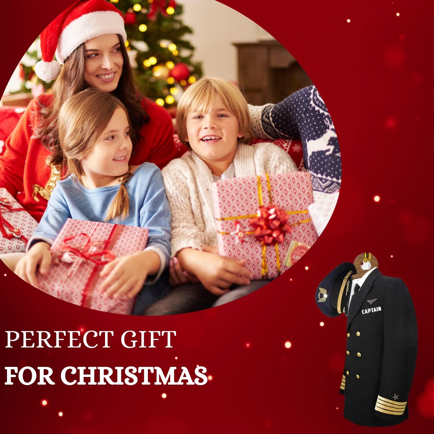 Suseaz Personalized Pilot Christmas Ornament, Pilot Ornament, Pilot Uniform Ornament, Gifts for Pilot Lovers, Pilot Tree Ornament, Husband, Him, Christmas Tree Ornament Hanging Decor