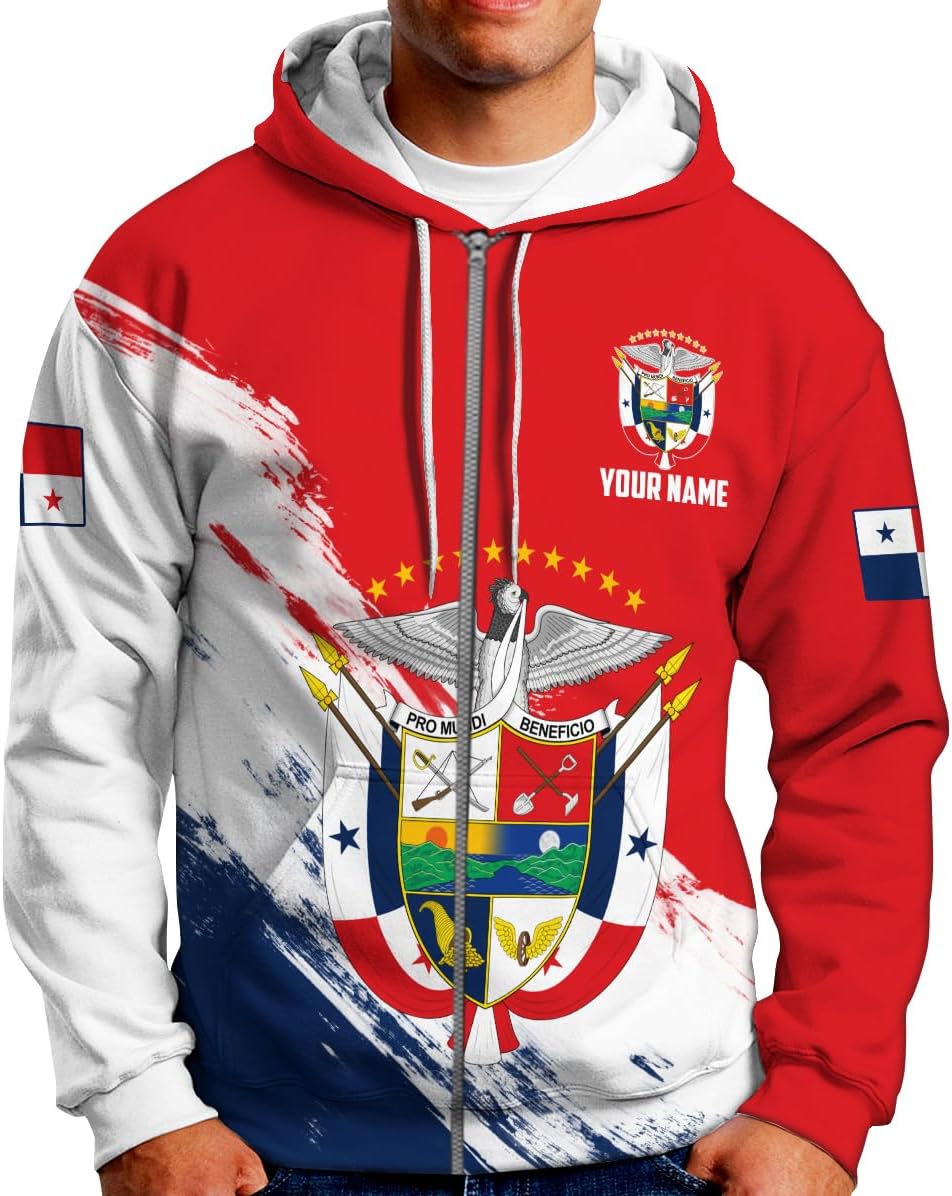 Custom Panama Shirts for Men 3D Panama Coat of Arms Shirts Panamanian Flag Pride Shirts Panama Hombres Camisa Men Women