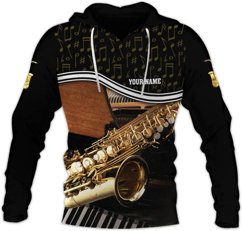 Personalized T Shirt for Saxophone Player, Custom Saxophone 3D Shirt Men Women, Present to Musican Saxophone Team Uniform