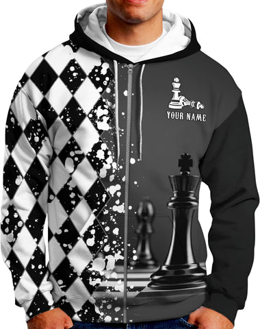 Personalized Name Chess 3D Full Color Shirt, Custom Name Chess 3D Shirt for Men, Women, Chess Lover, USA Chess Shirt