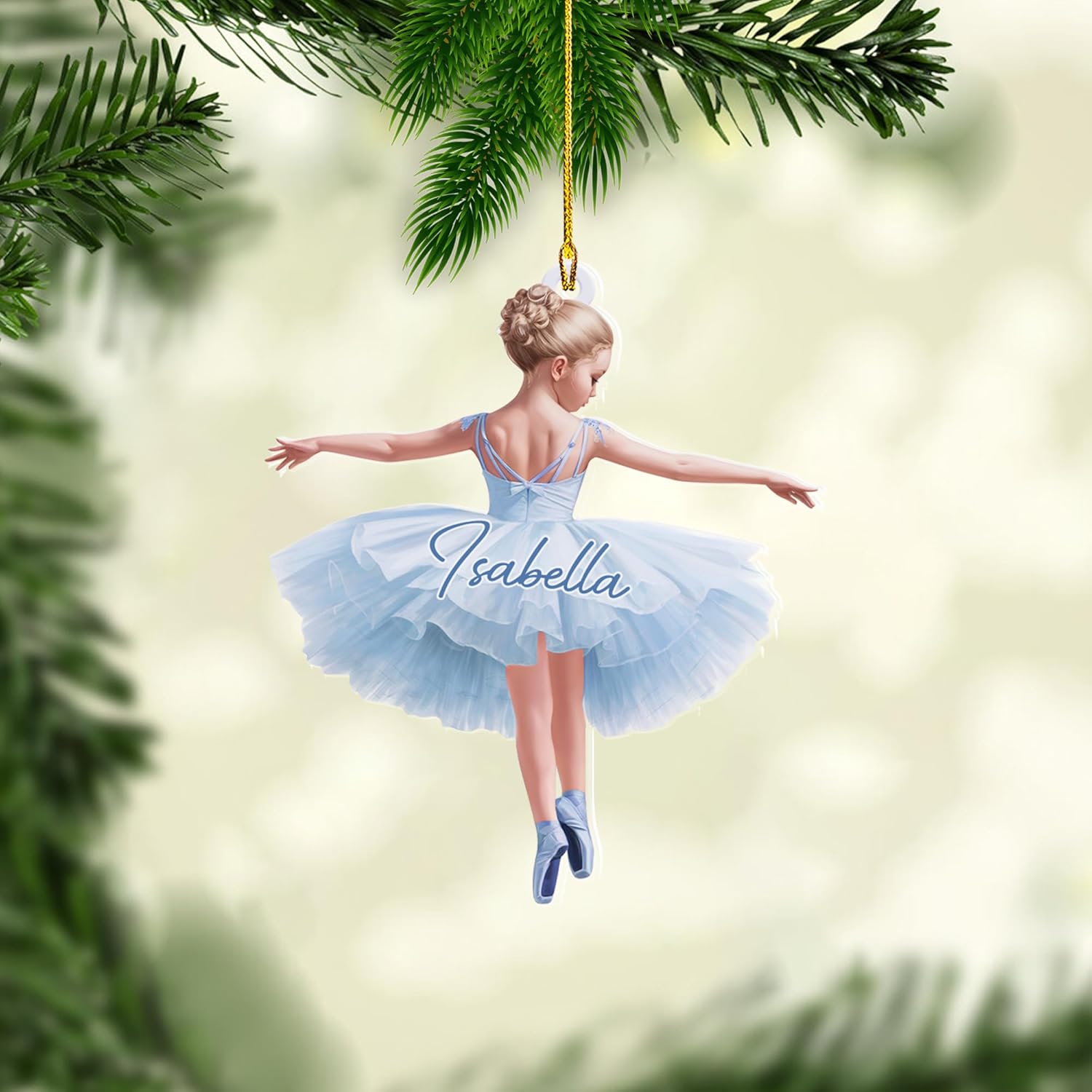 Personalized Ballet Ornament Ballerina Ornament Personalized Dancing Ornament Ballet Pointe Shoes Christmas Personalized Christmas Wood Plastic Ornament Gift for Ballet Dancers (1, BL13)