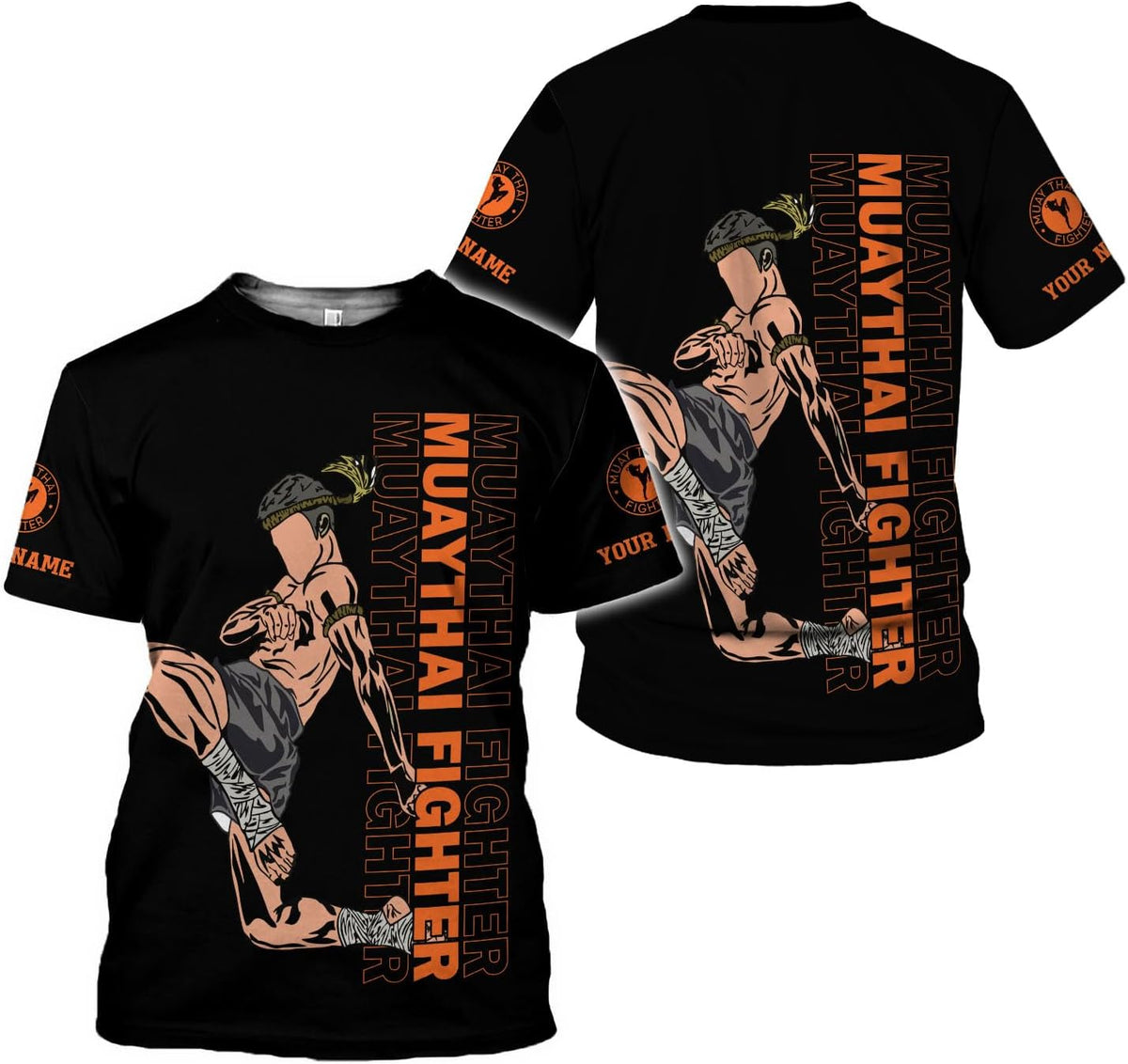 MAPrints Personalized Name Muay Thai Pride Shirt for Men
