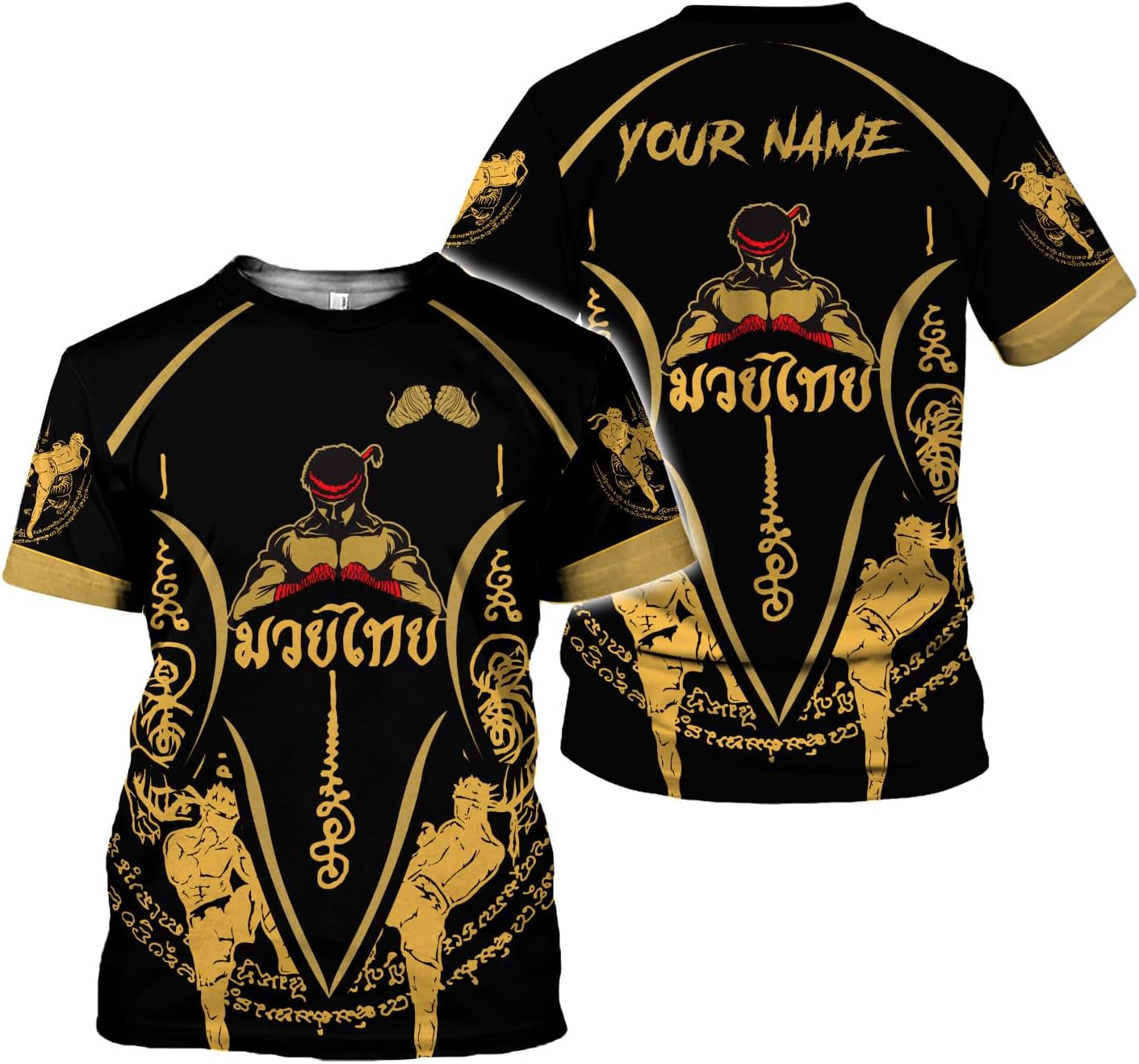MAPrints Personalized Name Muay Thai Pride Shirt for Men