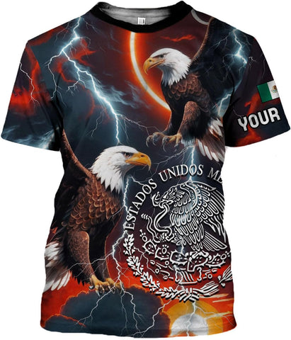 Mostprints Personalized Name Mexican Shirts for Men 3D Customized Mexico Shirts for Men Mexico Shirts for Women Mexico Shirt