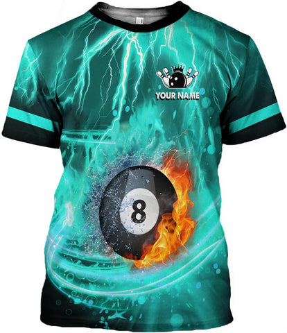 Ligthuy Personalized Name Billiard Shirts 3D, Billiards Shirt 8 Ball Billiard Shirt Custom Men's Pool Men Women\u2026