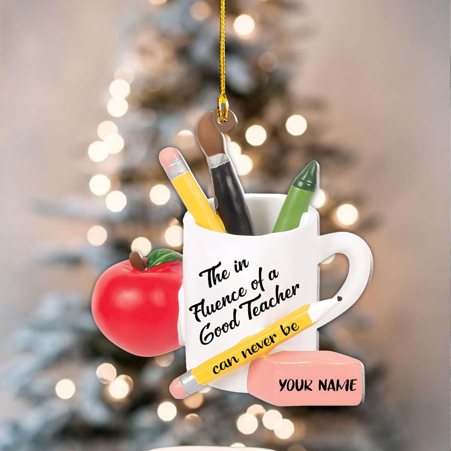 Teacher Ornaments Christmas 2024, Teacher Appreciation Gifts for Women, Teacher Acrylic 2D Flat Ornaments, Thank You Appreciation Ornaments, Keepsake Gifts for Teacher (TC 3)