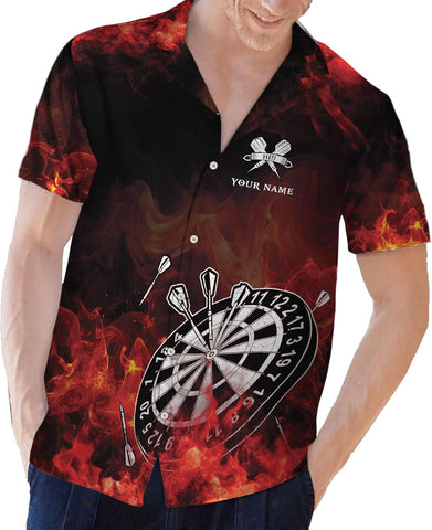 Generic Personalized Dart Hawai Shirt - Men's Unisex-Adults Hawaiian Dart Team League Hawaiian Shirt - Short Sleeve Button Down - Multi, Large