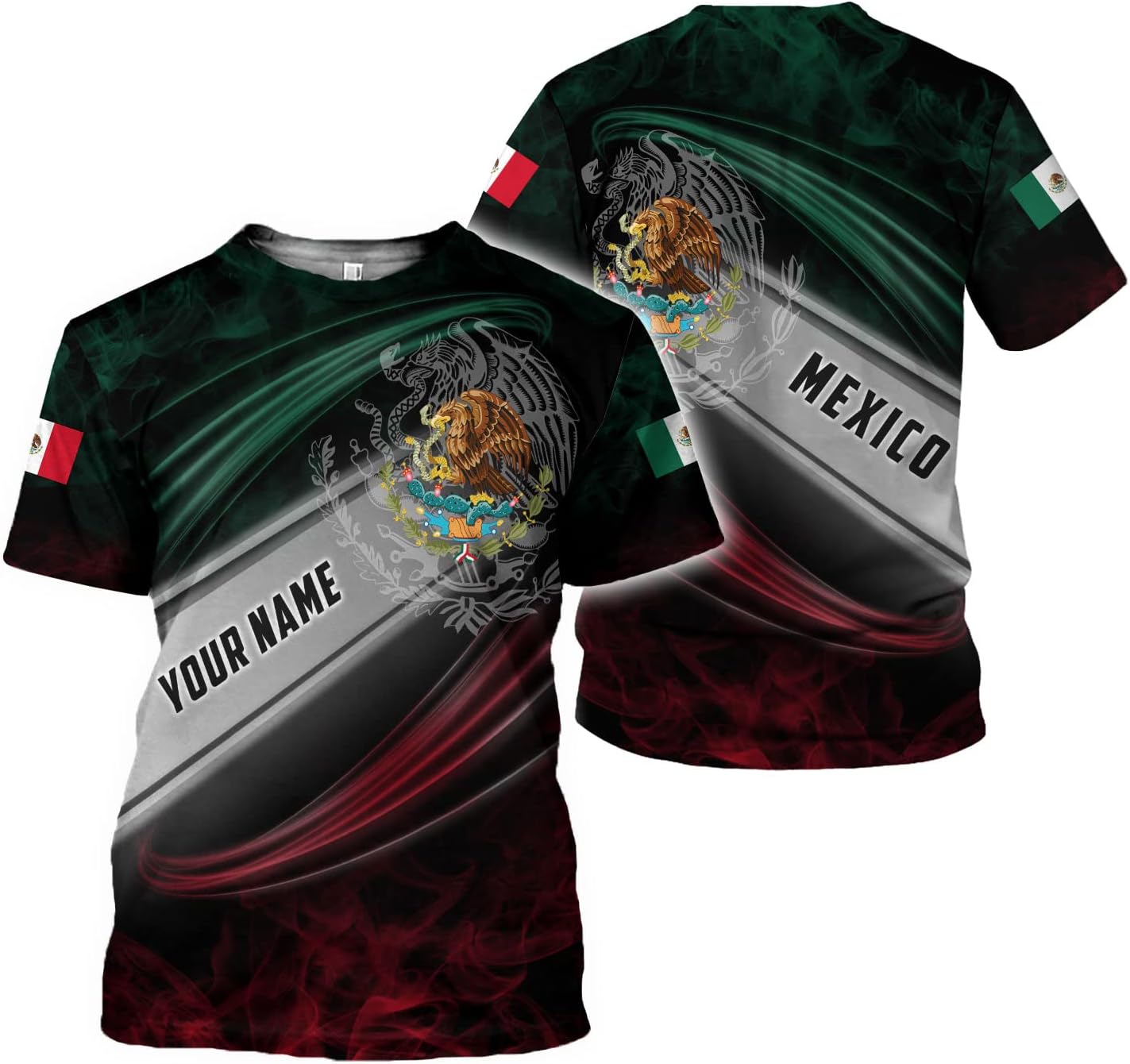 Paniprints Personalized Name Mexican Shirts for Men, Customized Mexico Shirts for Men, Mexico Shirts for Women Mexico Flag