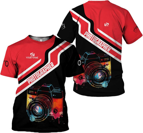 HomeDesign Personalized Photography Shirt Photographer Shirts Photographic Camera Tshirt Men & Women Photographer Gifts
