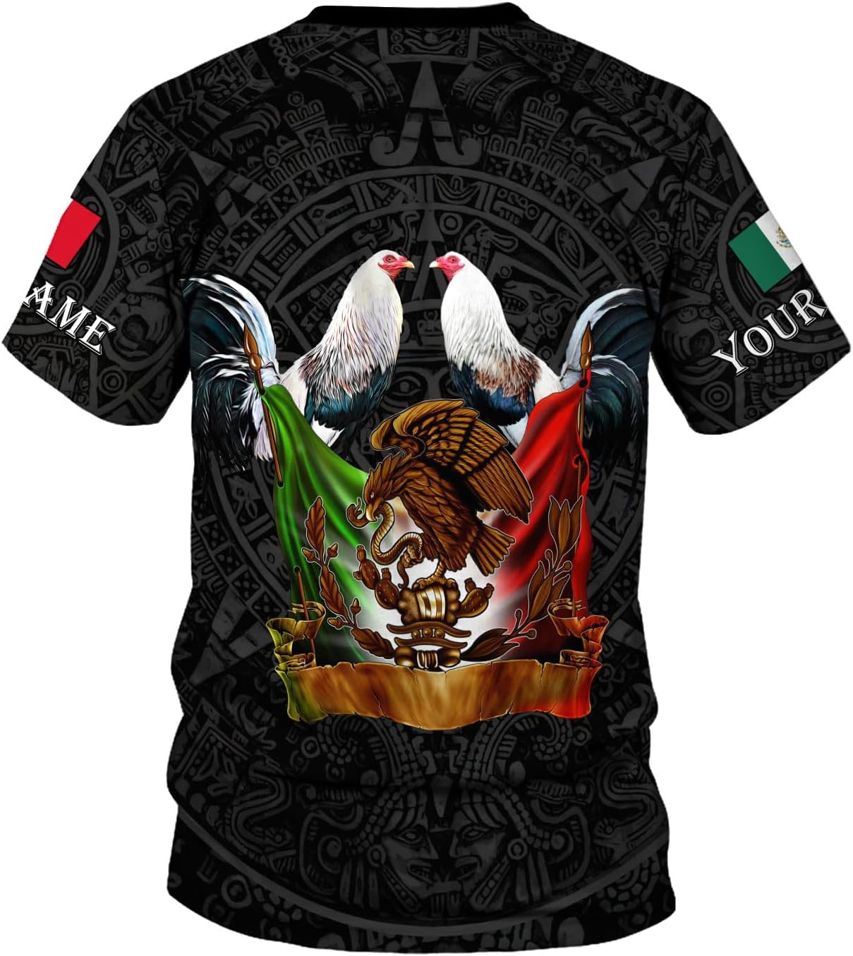 AOVL Personalized Rooster shirts 3D Rooster Mexican Shirts for Men Rooster Mexico Shirt Rooster Shirt for Men Women S-5XL